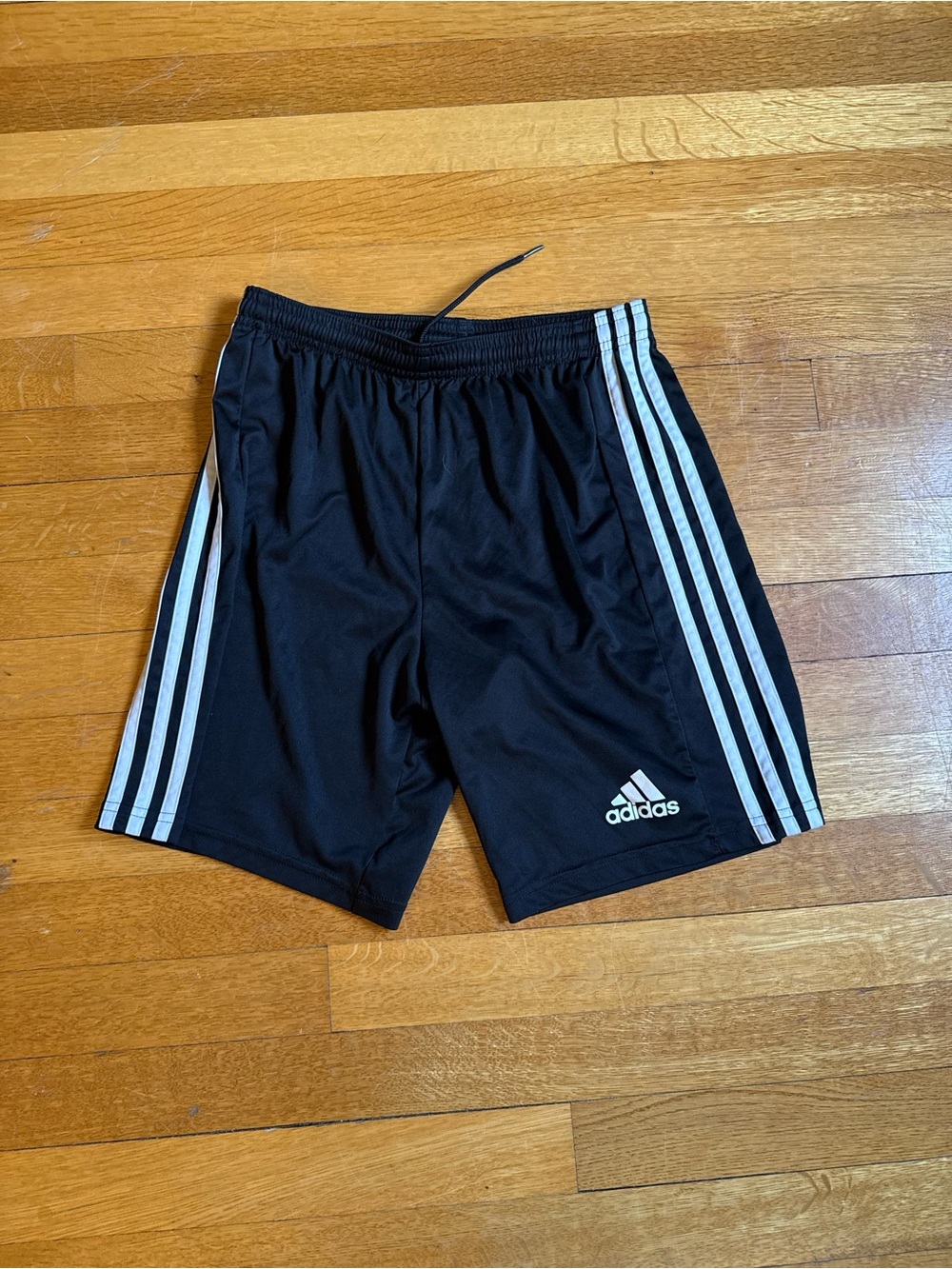 Adidas youth Black Training Shorts with White Stripes